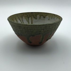 Vintage 1974 Hand Turned Pottery Bowl Textured
